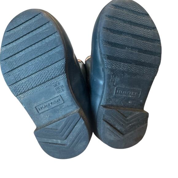 Hunter Original Kids Navy Rain Boots Size US 8 | EU 24 | Short Matte Rubber - Picture 6 of 9